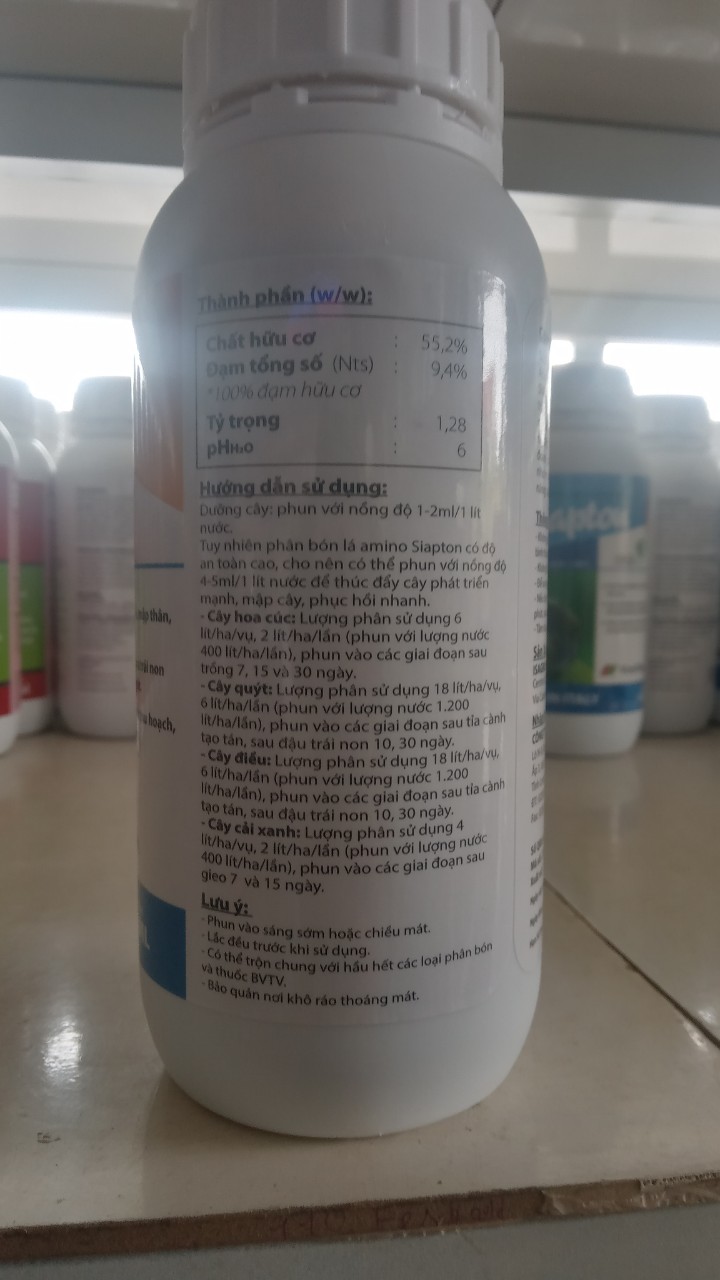 PHÂN BÓN LÁ HỮU CƠ KHOÁNG SIAPTON CHAI 500ML.