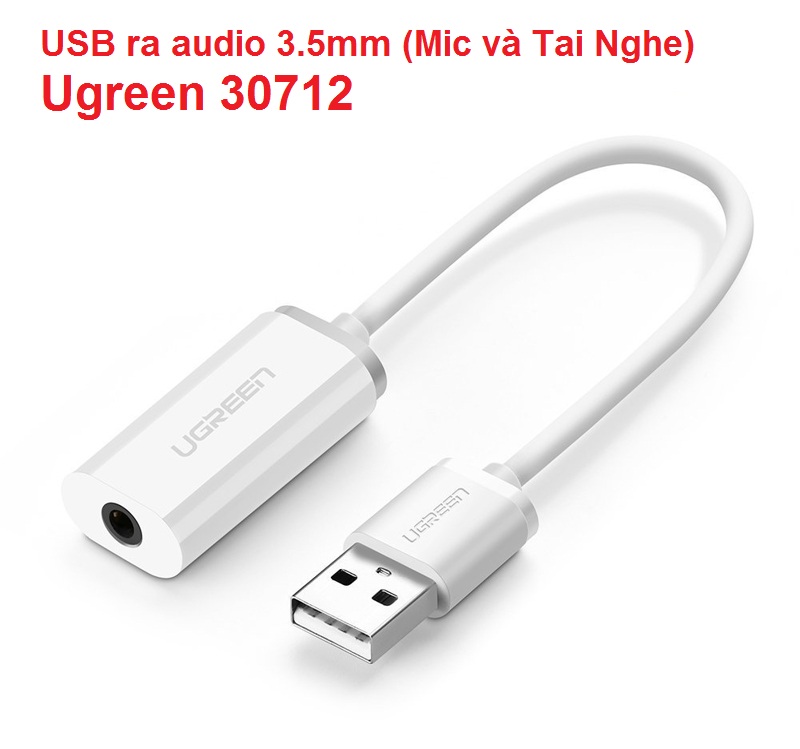 Cáp chuyển USB ra audio 3.5mm (Mic và Tai Nghe) Ugreen 30712