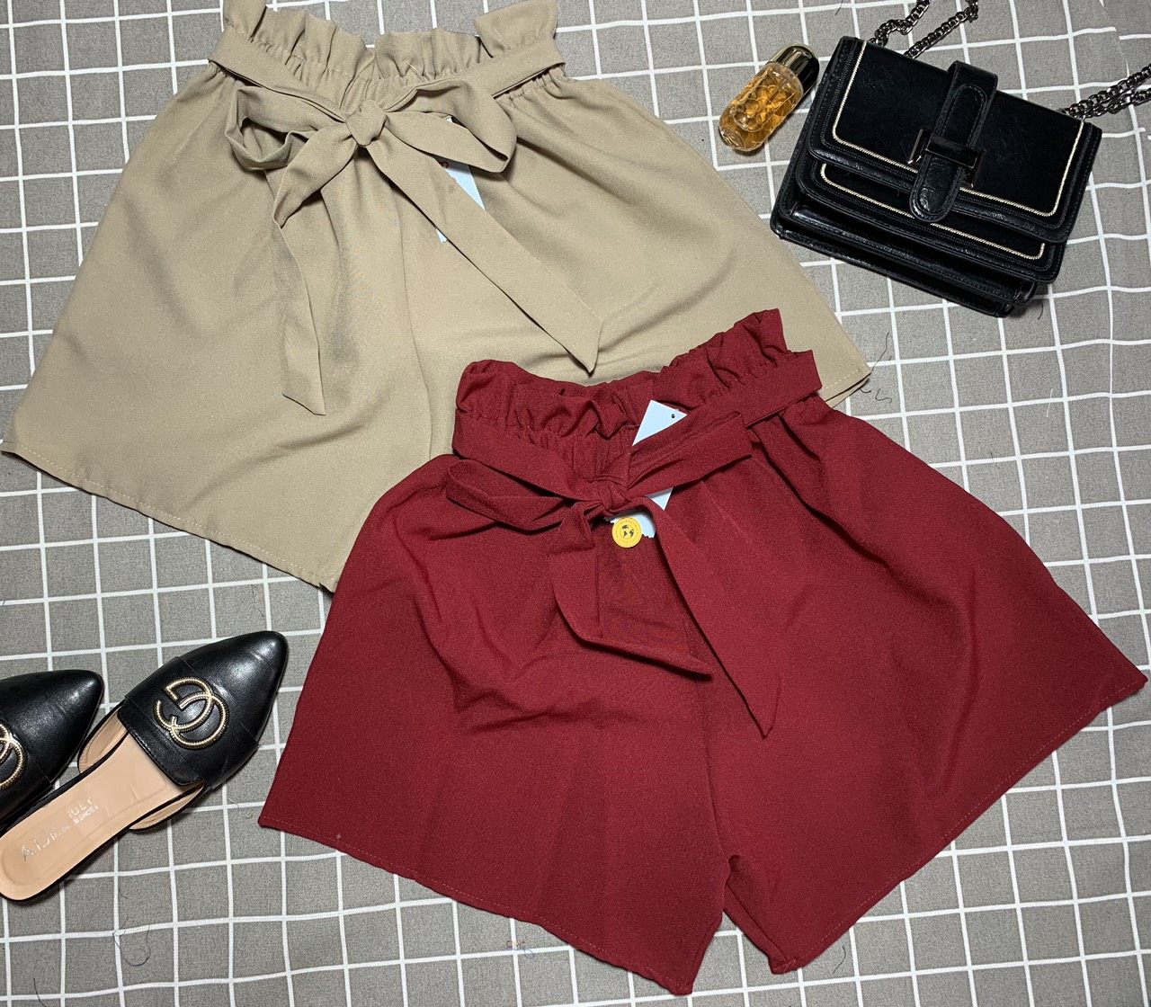 Quần cột nơ ống rộng ( quần kate)