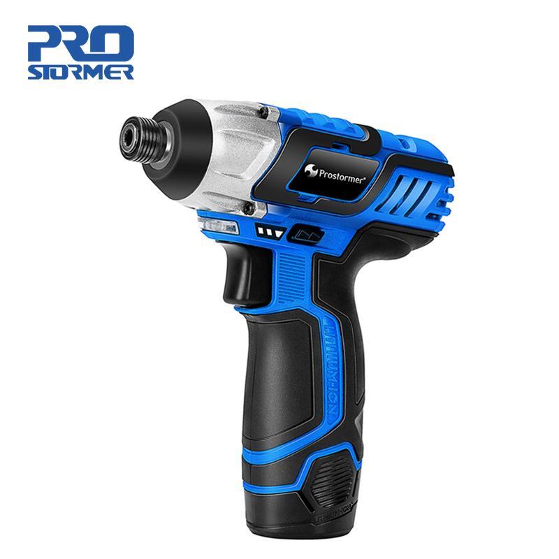 PROSTORMER 12V Electric Screwdriver Cordless Drill 100NM 2000mAh Rechargeable Lithium Battery Hexagon Power Cordless Screwdriver Screw Power Tool