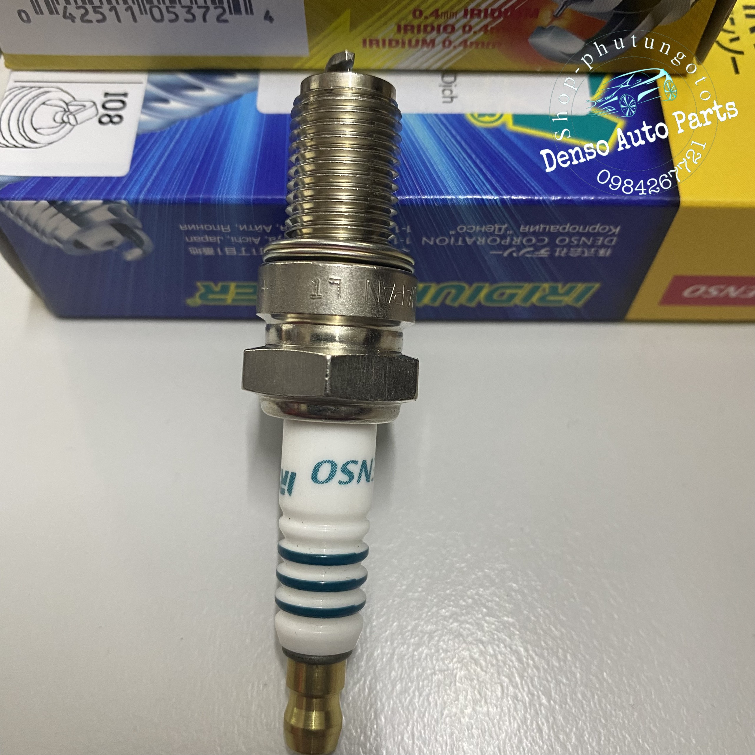 Bugi Denso Iridium power IX24 cho xe Suzuki GN 125, SYM HUSKY và SYM Wolf (1 chiếc)