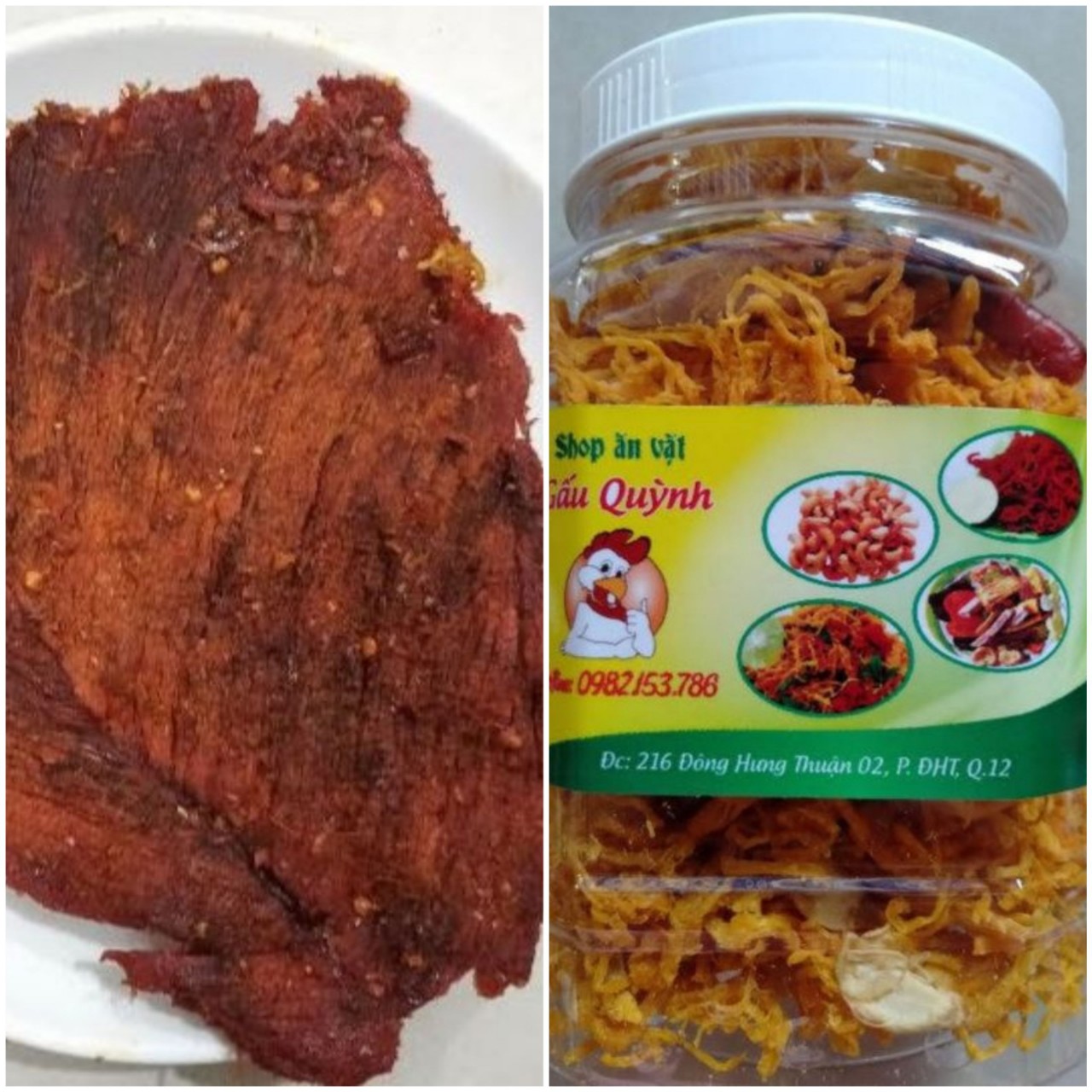 1kg khô bò miếng( chuẩn bò) /2 hũ