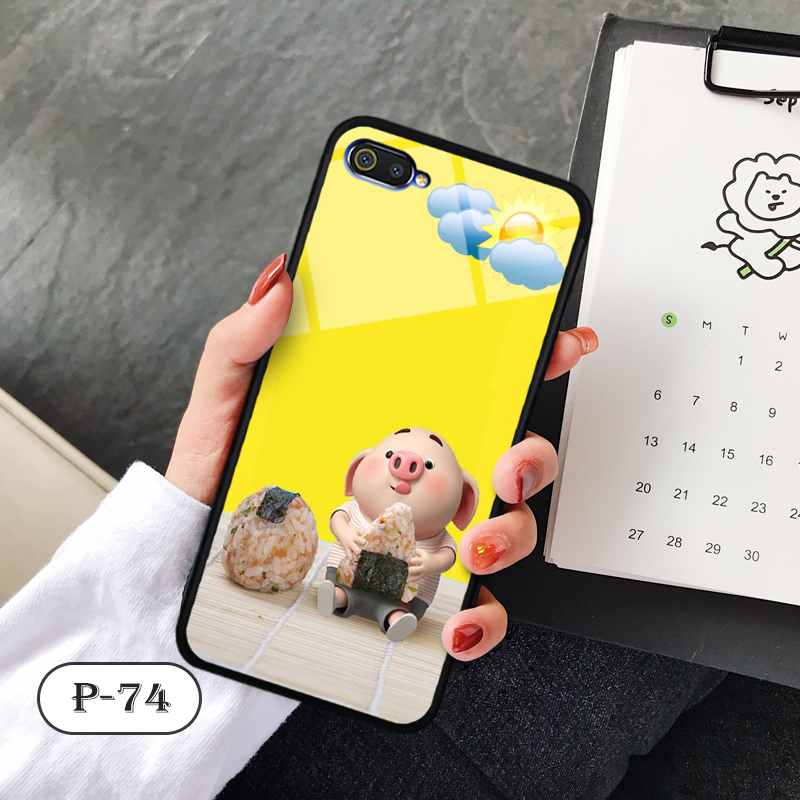 Ốp kính 3D cute REALME C2
