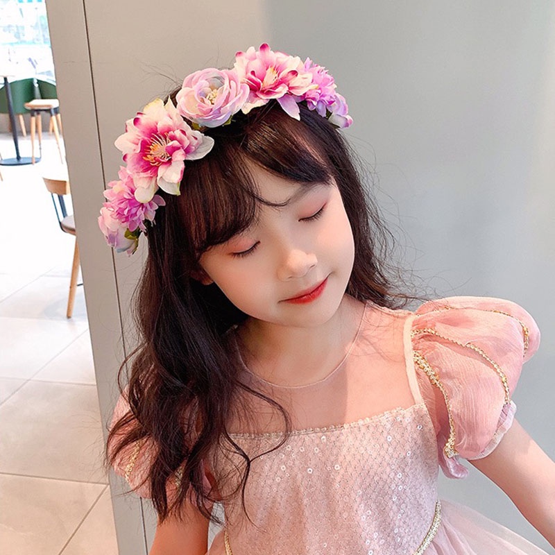Vòng Hoa Đội Đầu Kiểu Công Chúa Cho Bé Gái