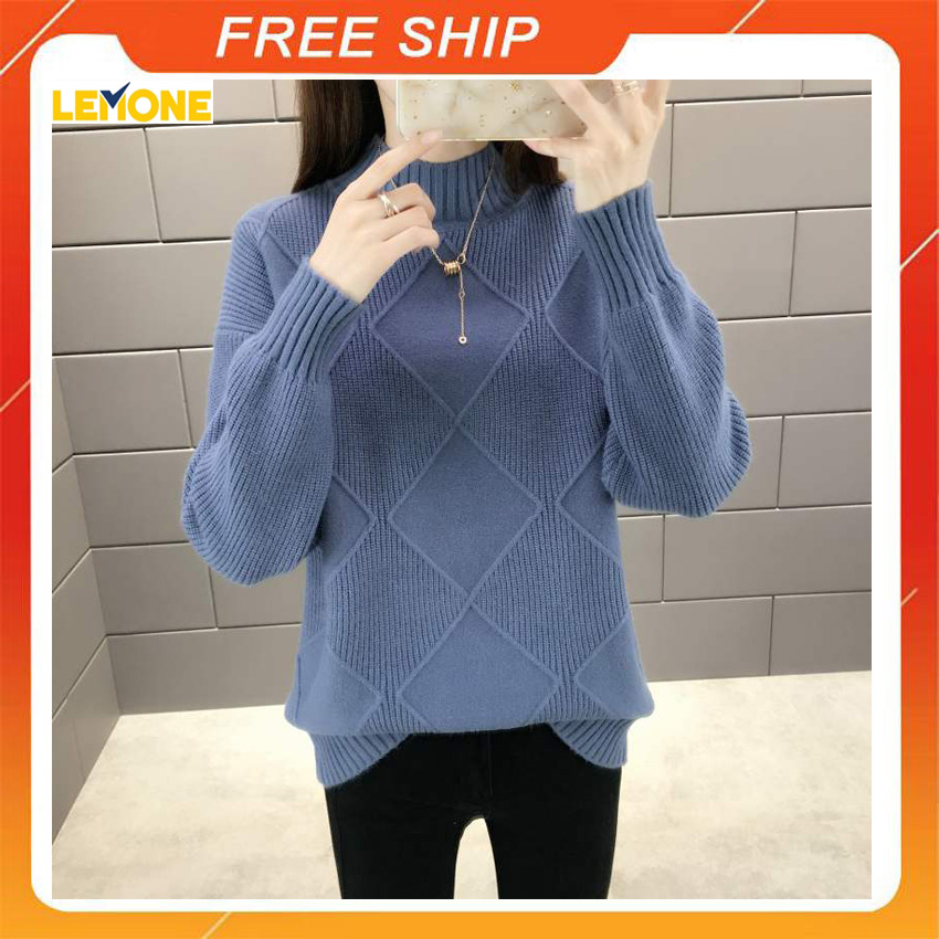 Áo len nữ Hàn Quốc dày dặn, áo len lông cừu 3 phân freesize