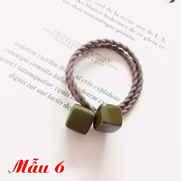 Buộc tóc xoắn hạt vuông C29