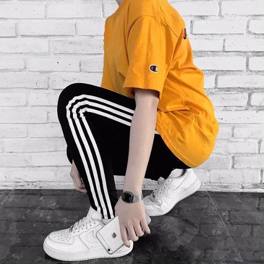 Quần thể thao nam 3 sọc dáng suông