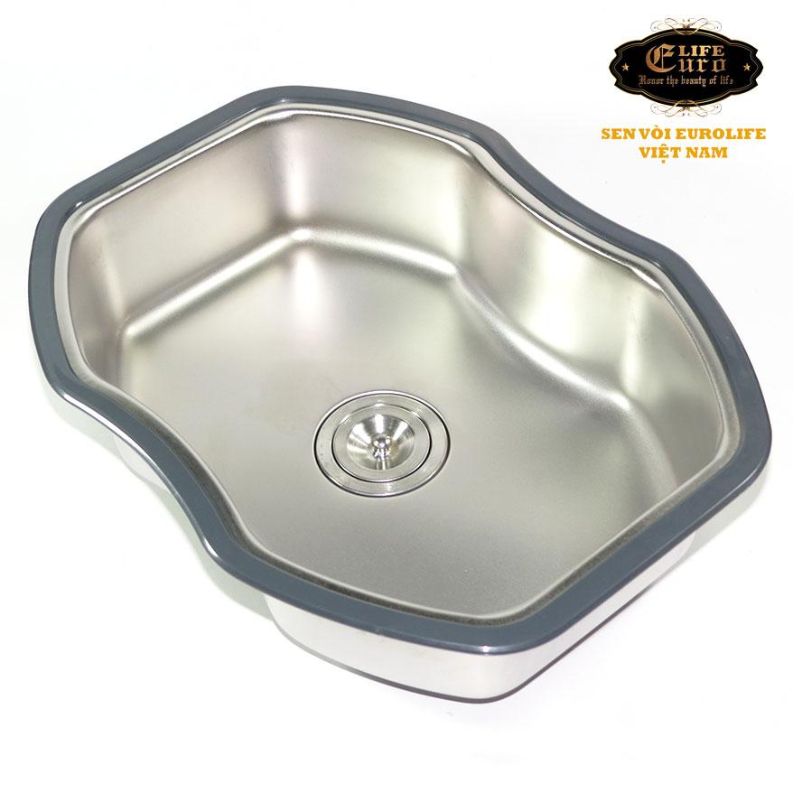 Chậu Inox nhỏ có xả Eurolife EL-C18 (Trắng bạc)
