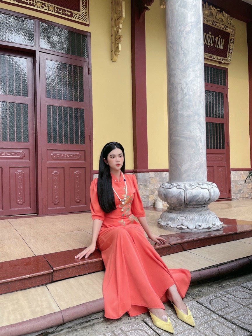 Đồ Lam Đi Chùa # Mẫu lụa sẫm cúc ngọc # Quần Áo Nữ