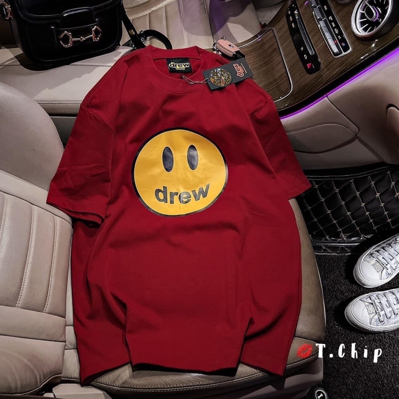 Áo thun cotton khô 3158 form rộng tay lỡ - mặt drew