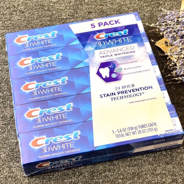 [HCM]Kem Đánh Răng Crest 3D White Advanced Của Mỹ 158G
