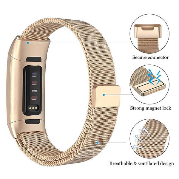 Dây Thép Milanese Loop Stainless Steel Cho Fitbit Charge 3