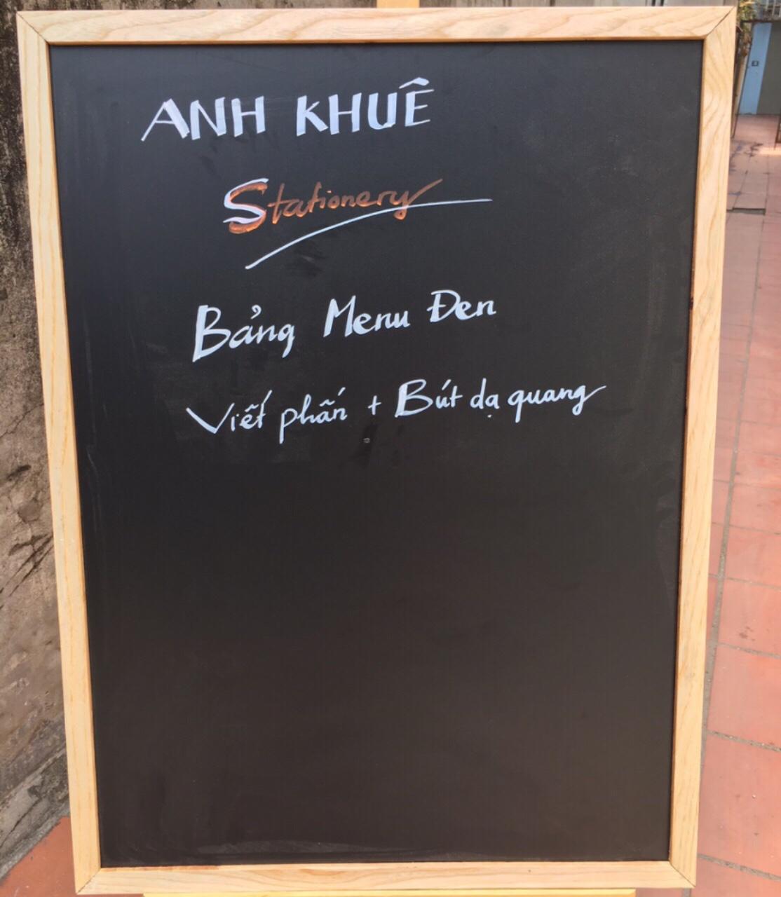 Bảng Menu khung gỗ 50*70 cm ( Tặng kèm bút dạ quang, bông lau, hộp phấn)