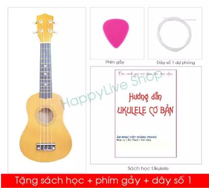 Đàn Ukulele Soprano Gỗ Màu Trơn (Limited) - Tặng 3 phụ kiện Sách học phím gảy dây dự phòng - Nắng Khuya Shop.