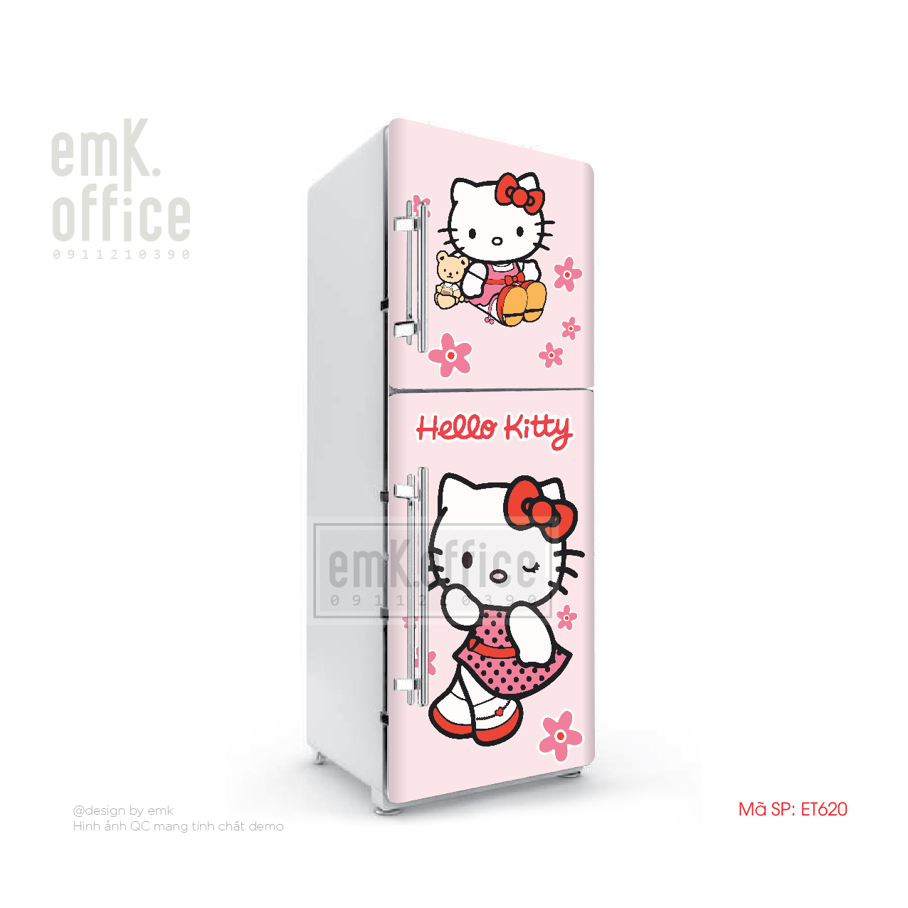 Decal dán tủ lạnh, miếng dán tủ lạnh mẫu cute - BO109