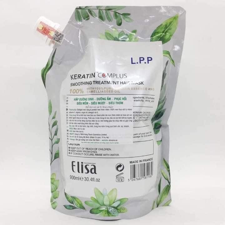 Kem Ủ - Hấp Tóc Elisa plus LPP Keratin Complex Phục Hồi Mền Mượt 900ml