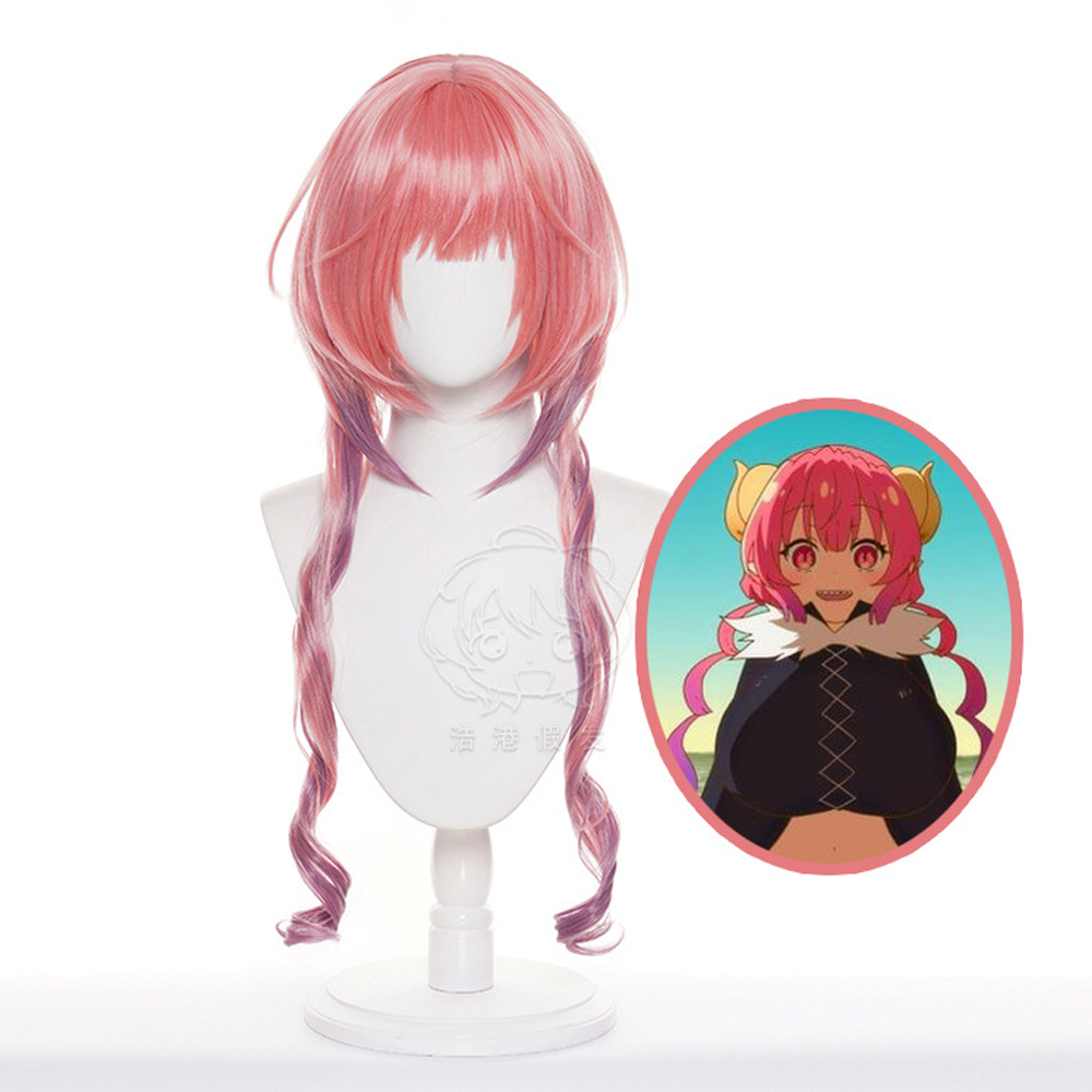 Tóc giả hóa trang Anime Miss Kobayashi's Dragon Maid ilulu Tóc tổng hợp chịu nhiệt tóc giả Tiệc Halloween lễ hội hóa trang Mũ tóc giả miễn phí