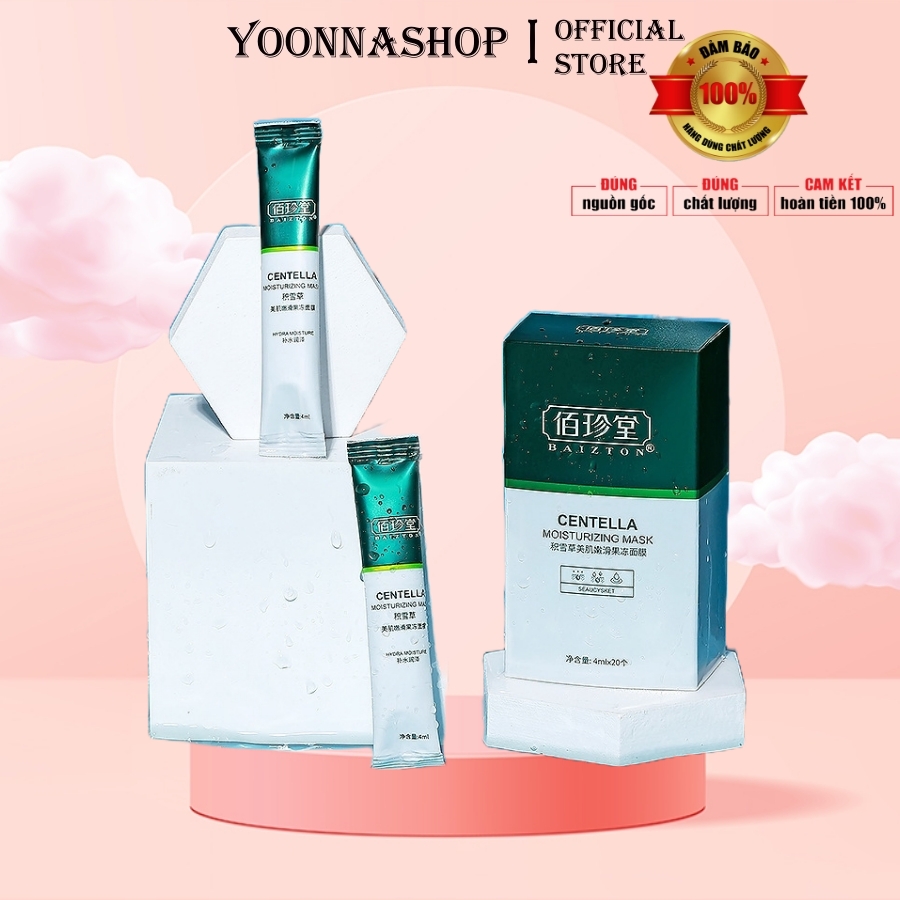 COMBO 20 Mặt Nạ Ngủ Rau Má Baizton Centella Kiểm Soát Dầu Giảm Mụn Se khít lỗ chân lông Giúp Săn Chất Và Da Căng Mọng