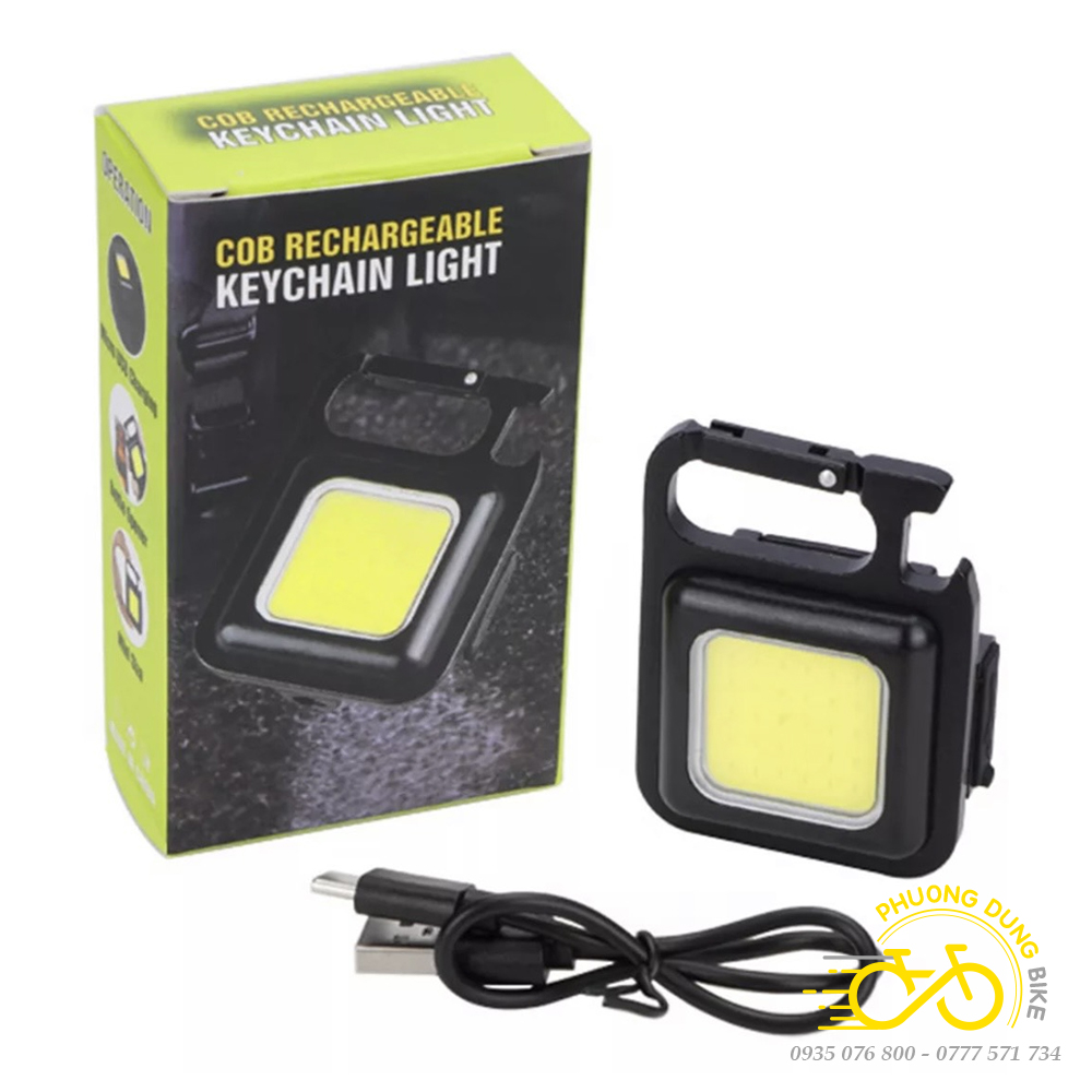 Đèn móc khoá mini - đèn led cob siêu sáng mở nắp chai đa năng pin 500mah
