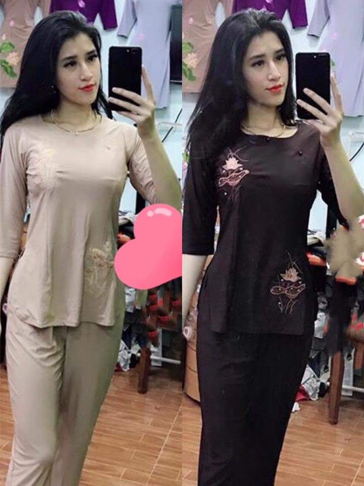 Đồ lam đi chùa, đồ phật tử nữ mẫu Xẩm thun