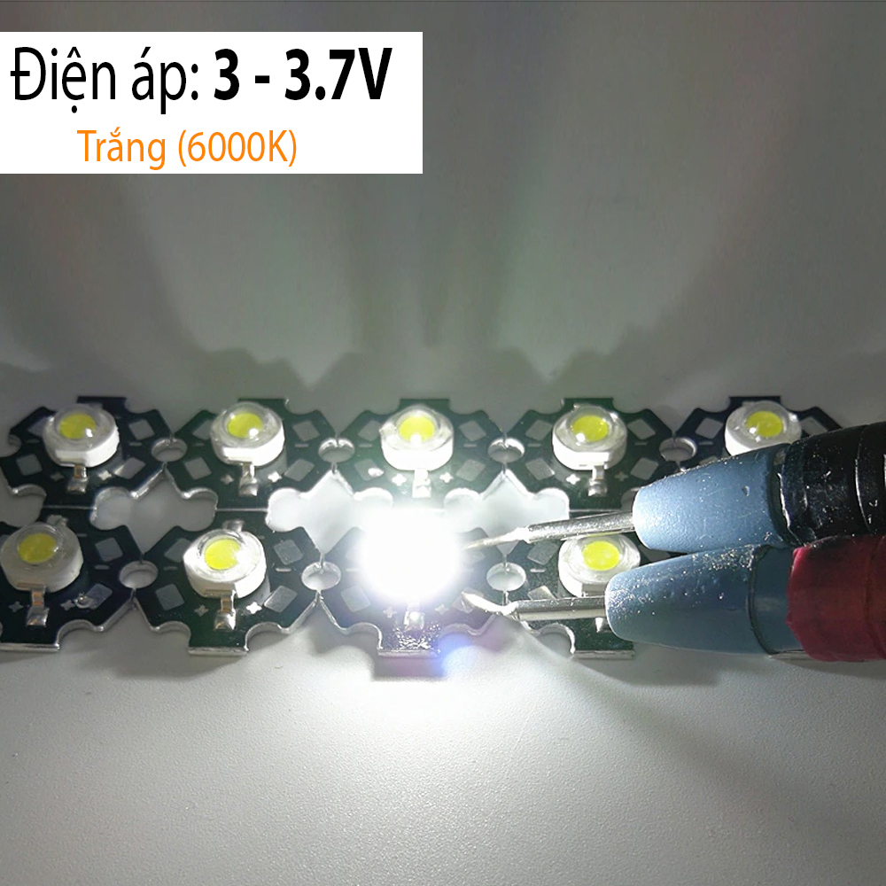 Bóng đèn Led, Chip Led 3V-3.7V Luxeon đã hàn sẵn đế tản nhiệt 20mm, Thay thế đèn Led rọi, Đèn pin, Đèn đọc sách, Đèn học và làm việc