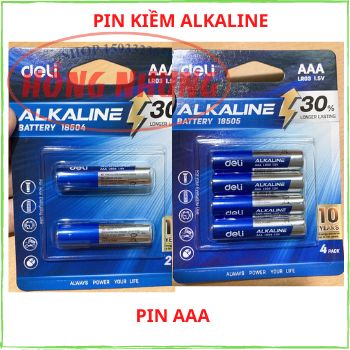 [Bán Chạy] Pin ALKALINE Deli AA (2A), AAA (3A) ( 18501/18500/18504) Vỉ 2 Viên/ 4 Viên.