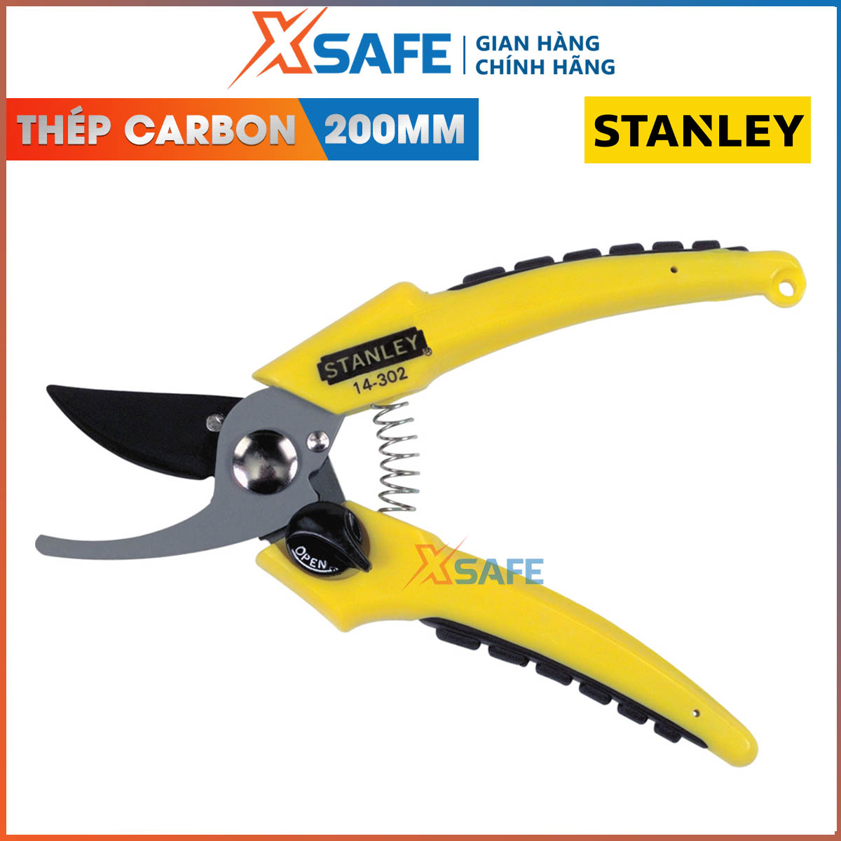 Scissors pruning shears bough 8 inch Stanley 14-302-23 200mm. Scissors pruning shears bough Stanley handy, blade carbon steel scissors sharp and tough, handle with spring power-assisted and plastic wrap light smoothness-distribution genuine xsafe