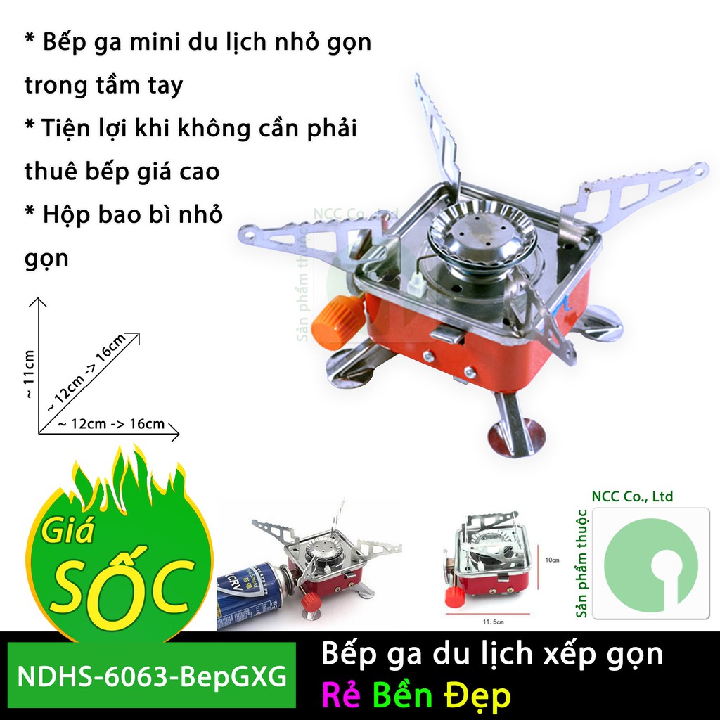 Bếp Ga Mini Du Lịch Xếp Gọn Cao Cấp - Hợp Kim Chất Lượng Cao - Dễ Mang Theo Khi Đi Phượt, Dã Ngoại, Cắm Trại Mà Không Lo Cồng Kềnh, Hiệu Suất Đốt Tối Ưu, Siêu Tiết Kiệm, Đảm Bảo An Toàn Cho Người Sử Dụng