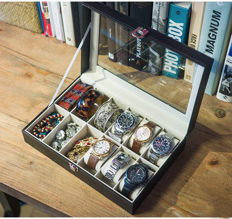 Hộp đựng đồng hồ 12 ngăn da PU cao cấp