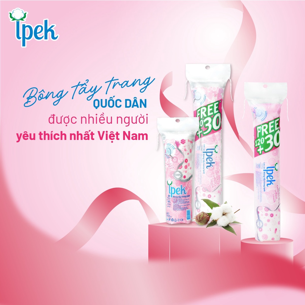 [COMBO 4 TÚI] Bông tẩy trang Ipek 150 miếng (Combo 4 x 150 miếng)