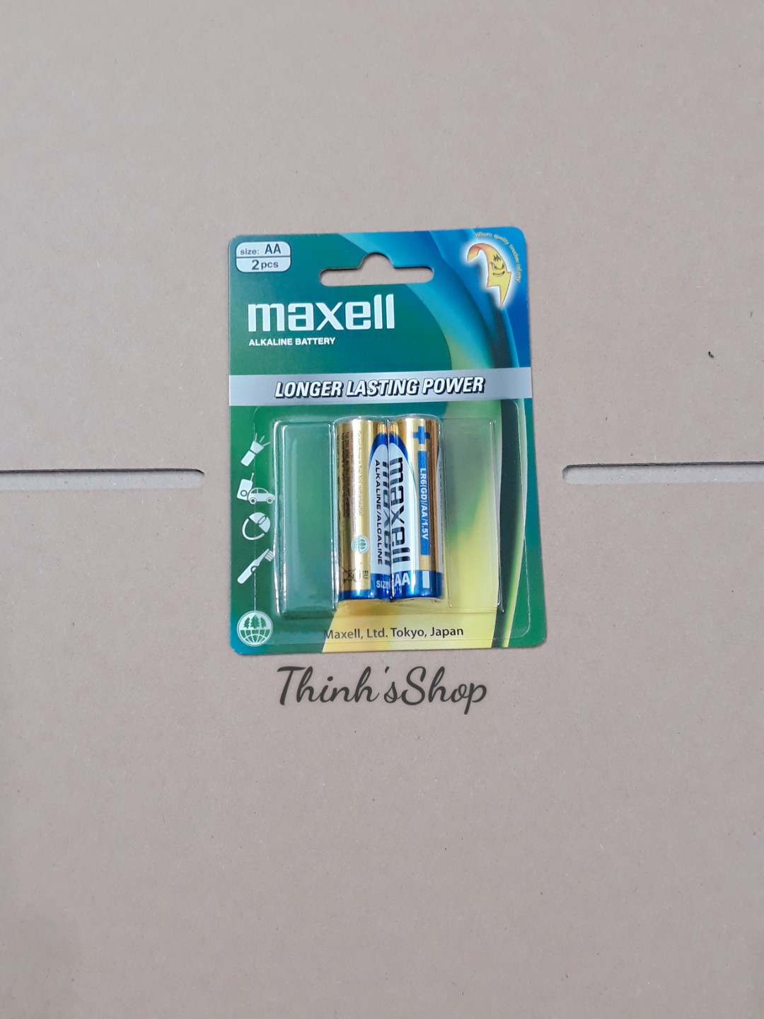 Vỉ 2 viê pin tiểu AA 1.5V Maxell Alkaline chính hãng, dùng cho remote, đồ chơi, đồng hồ