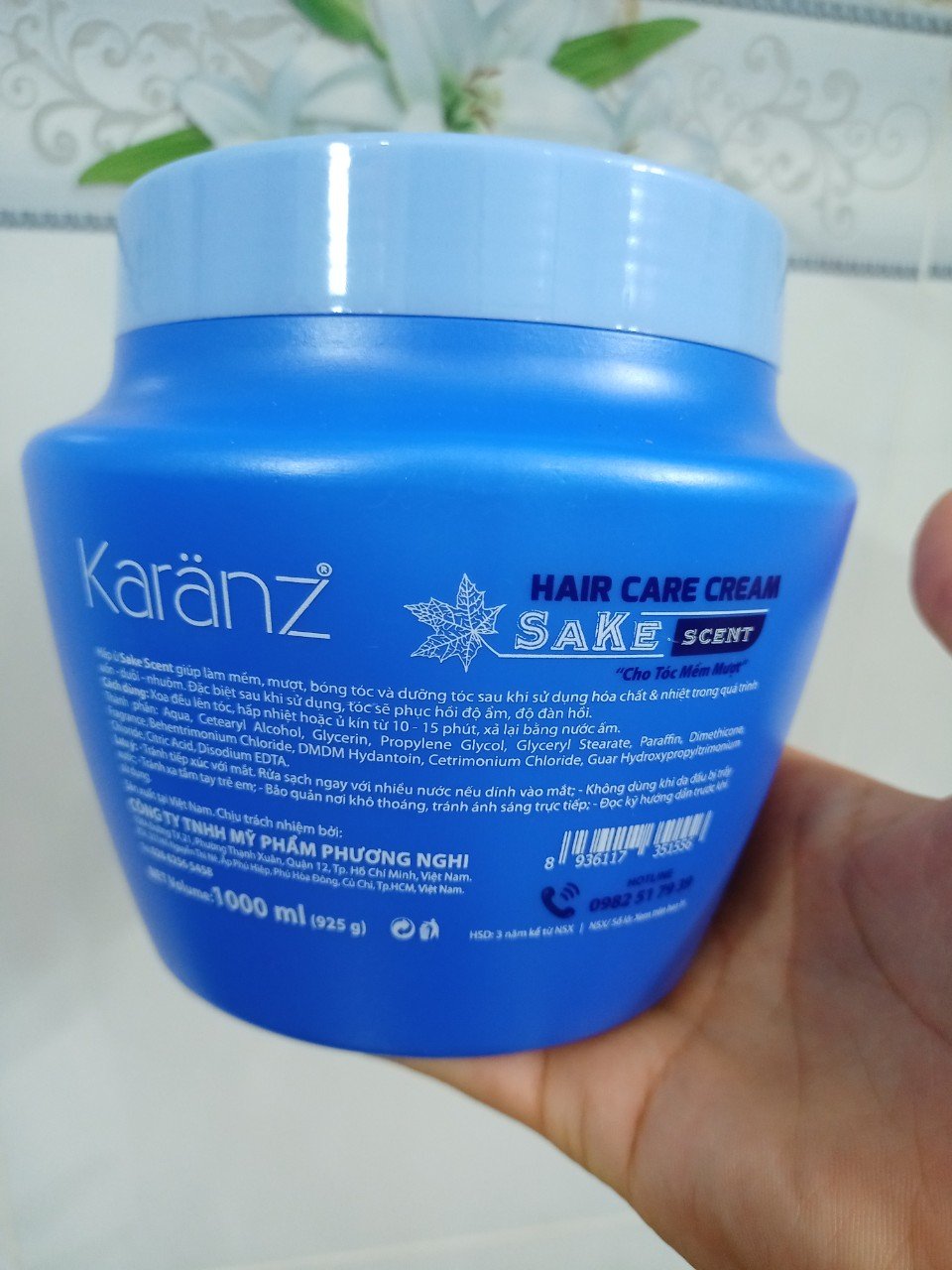 Dầu hấp tóc Karanz Sa_ke xanh dương thể tích 1000ml