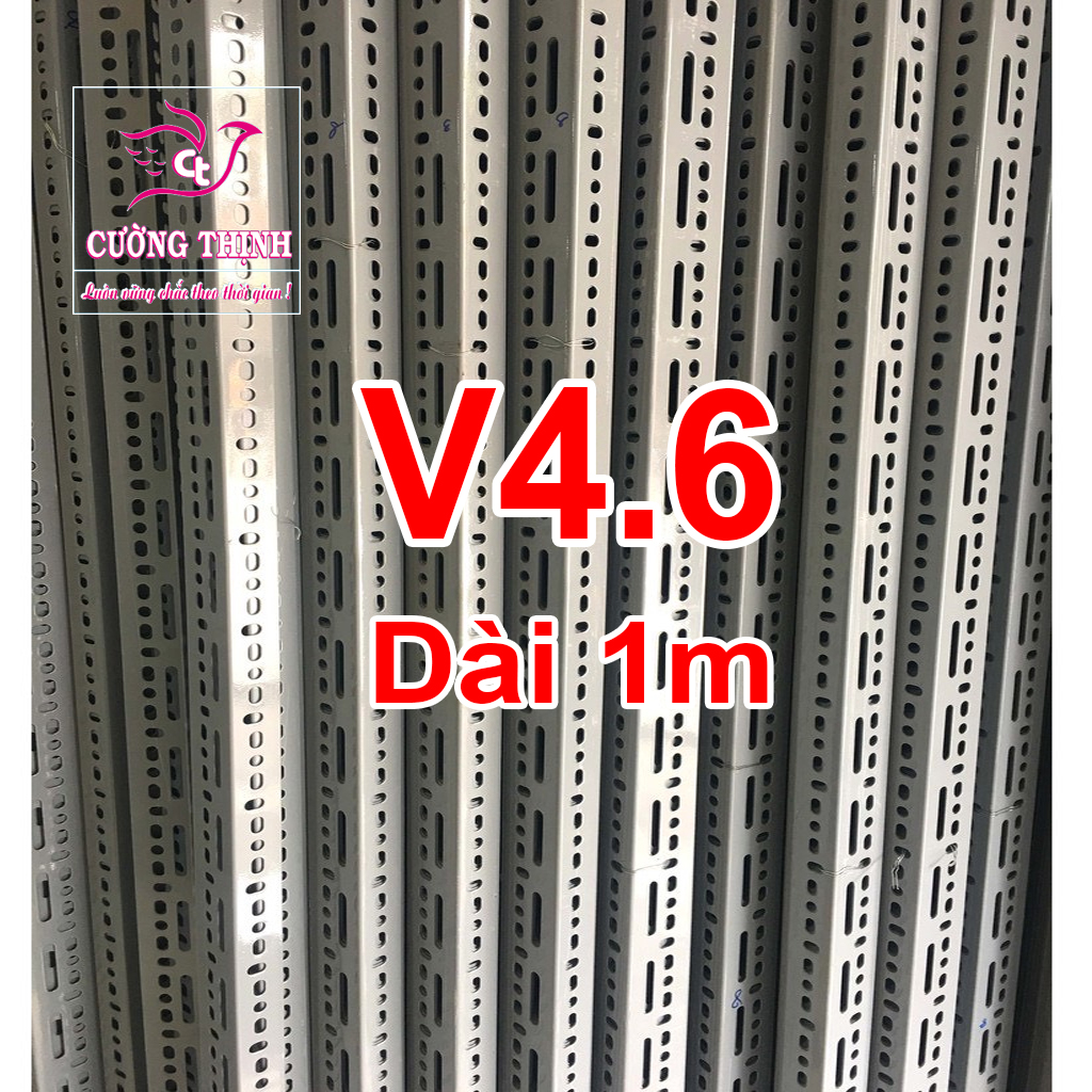 Sắt v lỗ (V4.6 Dài 1m, dày 2mm) Lắp ráp kệ sắt chứa hàng hoá, kệ sắt v lõ