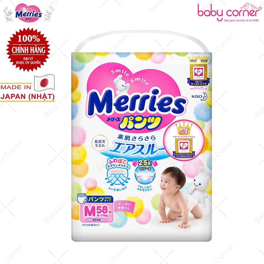 [HCM]TÃ QUẦN MERRIES CHO BÉ CÁC SIZE (M58, L44, XL38, XXL26)