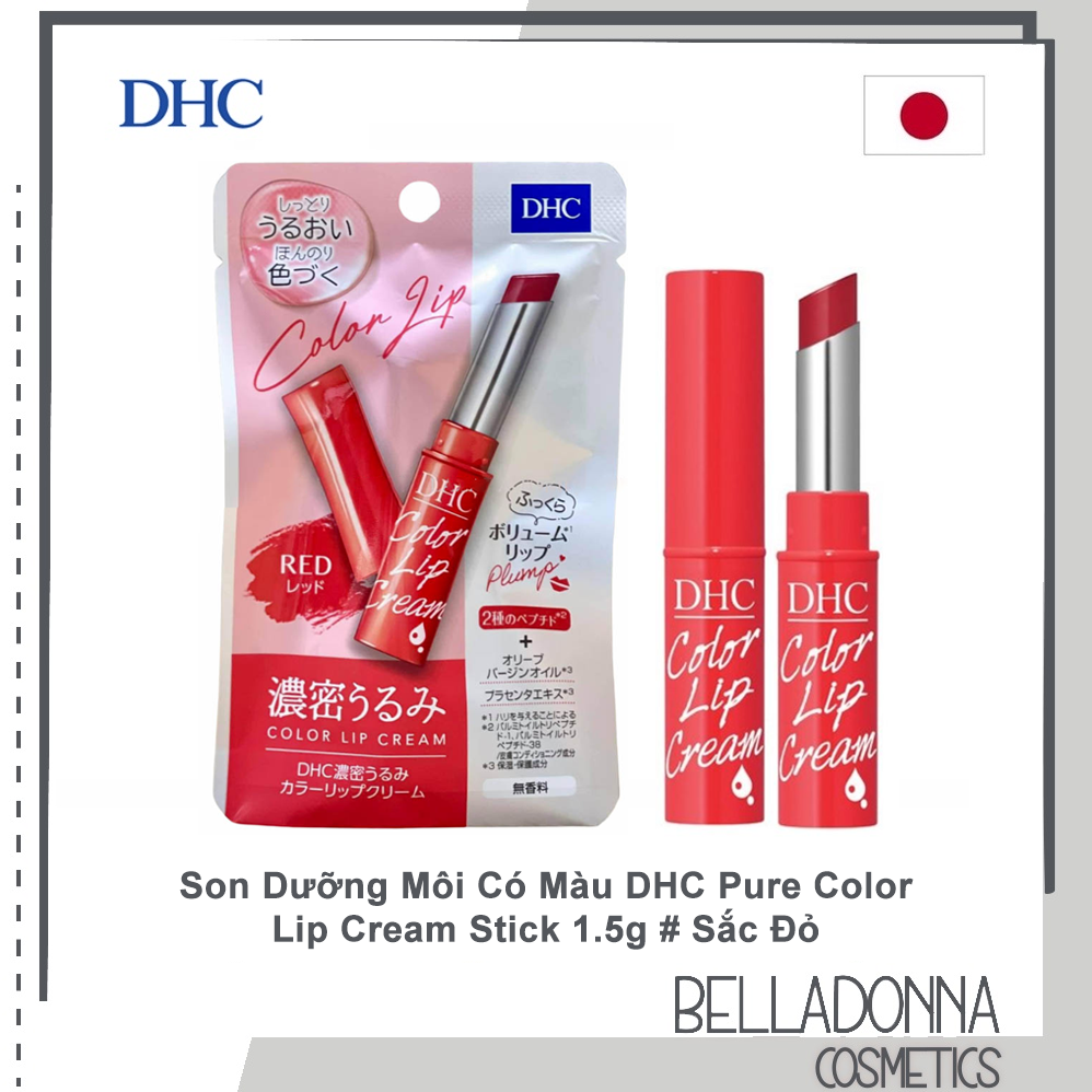 [HCM]Son Dưỡng Môi Có Màu DHC Color Lip Cream 1,5g #Red - Sắc Đỏ