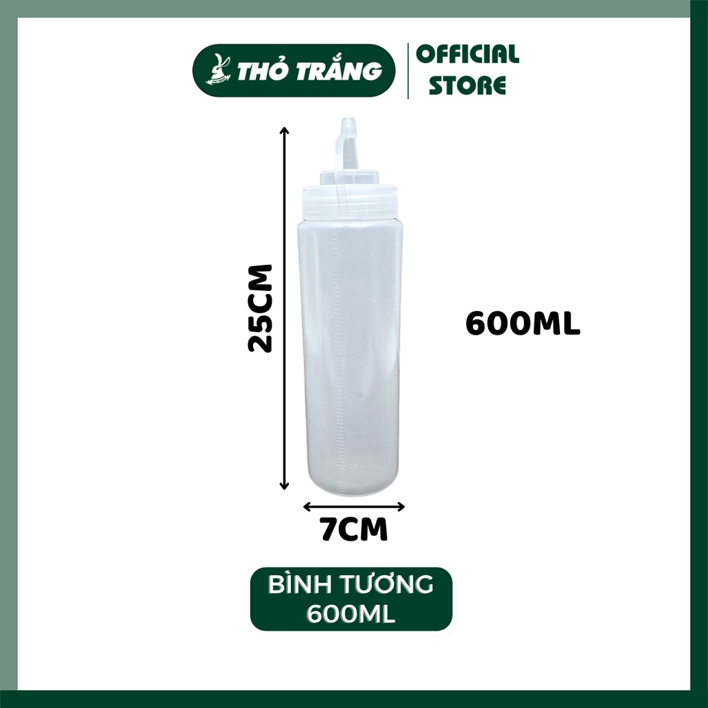 Bình Nhựa Đựng Tương Sirup Nước Sốt - Nhiều Dung Tích - Có Vạch Chia