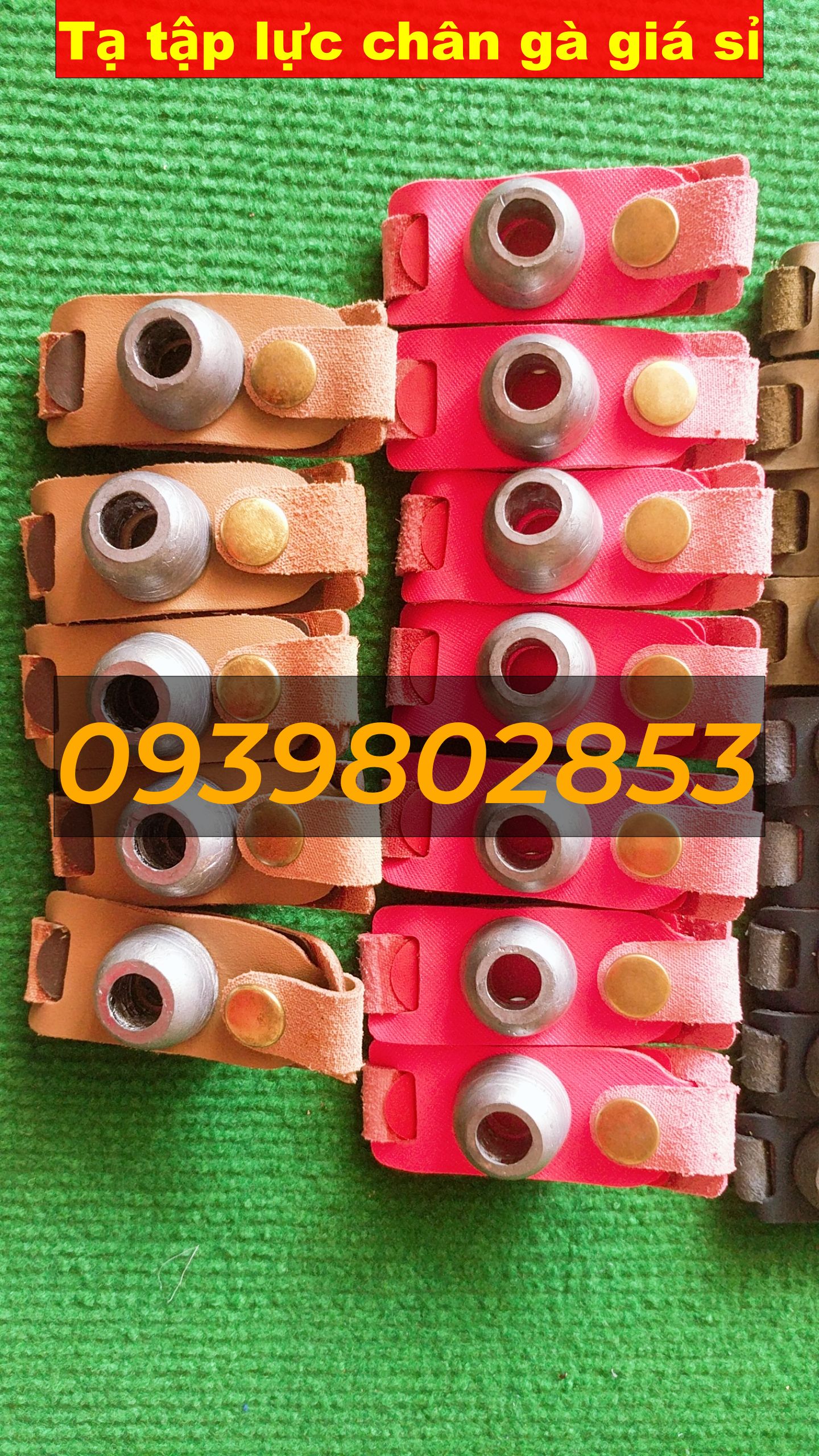 Tạ Chì Đeo Chân Bằng Da Cho Gà Đá - Bộ x 2 Cái