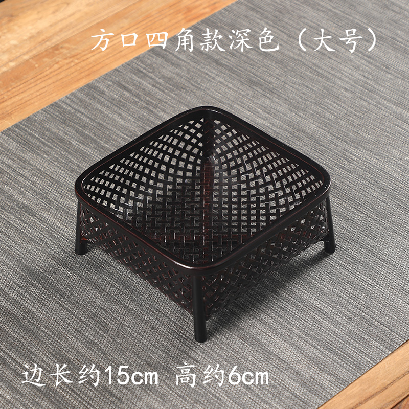 +pa giỏ trái cây thủ công gia dụng lớn sơn mài phong cách cổ điển giải khát giỏ tre tròn hộp kiểu trung quốc giỏ đựng trái cây giỏ đựng đồ