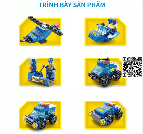 [HCM]1194 Mô hình Lego xe cảnh sát - A 6 trong 1 lắp ráp
