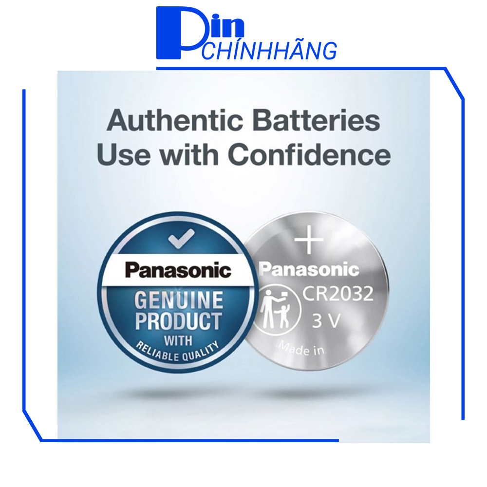 Vỉ 4 Pin Panasonic CR2032 Lithium 3V chính hãng (Pin CMOS, đồng hồ, remote, smartkey, v.v...)