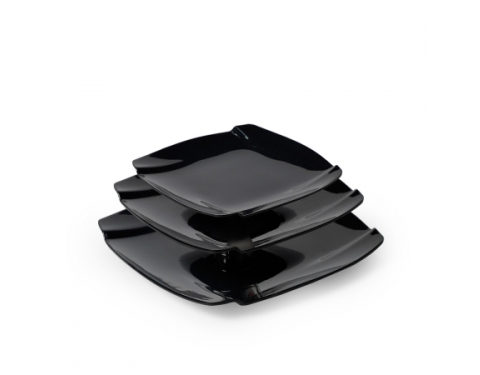 Dĩa Nhựa Melamine Đen Bóng