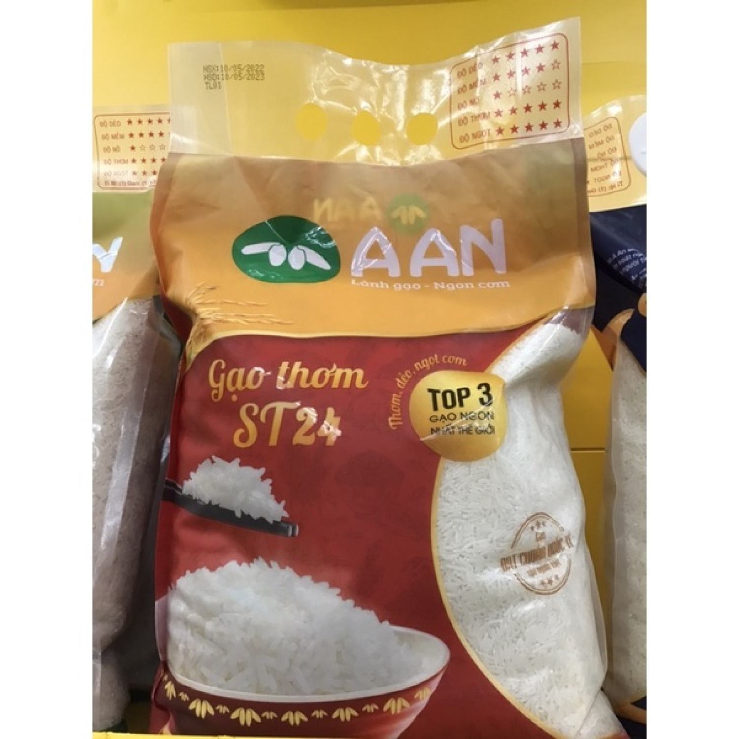 Gạo Thơm ST24 A An túi 5kg dẻo, mềm .