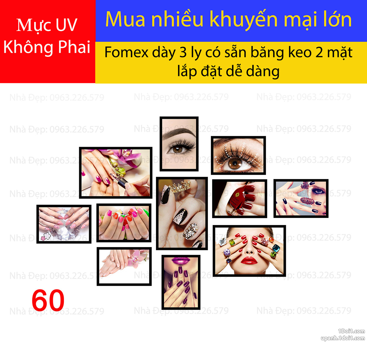 Bộ tranh FOMEX dán tường Mi + Nail 11 tấm. Mã 060