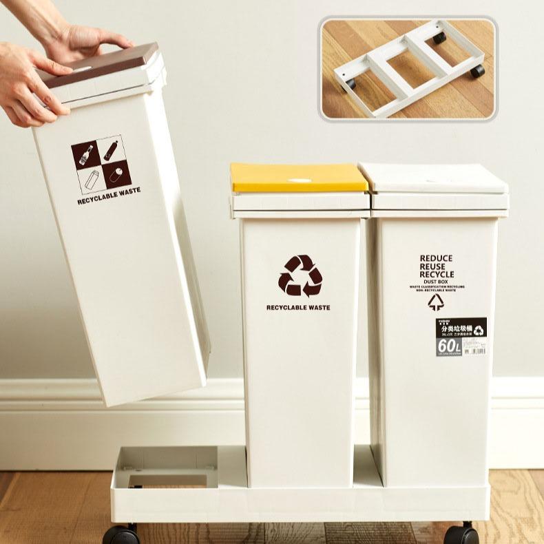 Thùng rác 2 ngăn, 40 lít , phân loại rác riêng biệt