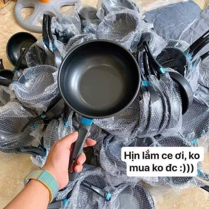 Chảo chống dính bếp từ sâu lòng chiên xào mini size 18cm.TKVT1