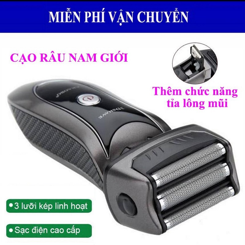 [HCM]Máy Cạo Râu CHAOBO RSCW 9300 3 Lưỡi Kép Titanium Sắc Lẹm An Toàn. Máy cạo râu đa năng cao cấp thông minh Loại Tốt