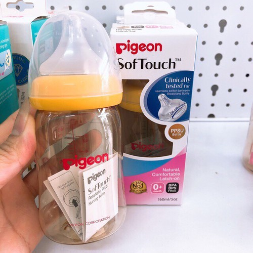 Bình pigeon plus nhựa ppsu 160ml/240ml