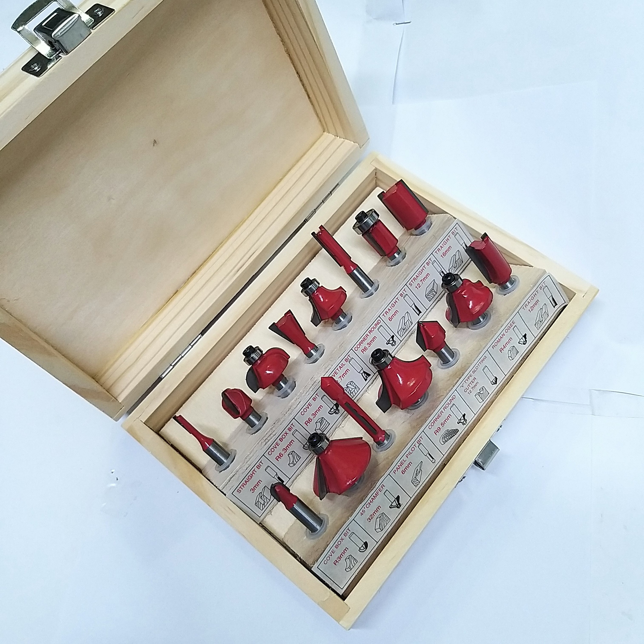 [HCM]BỘ MŨI PHAY GỖ CAO CẤP (6.3mm) 15pcs