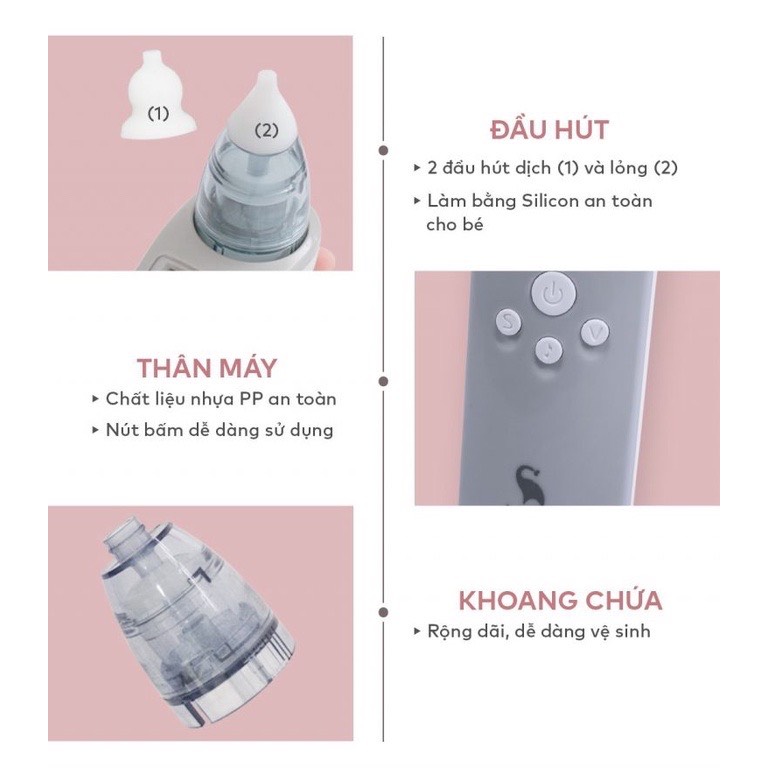 Máy hút mũi điện tử cho em bé Moaz BéBé MB010