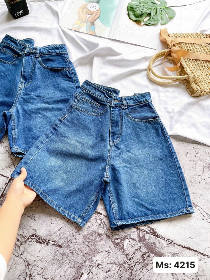 Quần Short Ngố Jean Nữ Trơn-JT